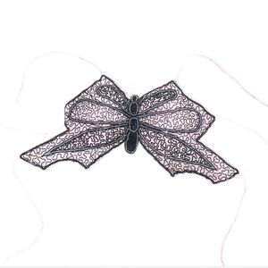 Pink And Black Beaded Butterfly Top